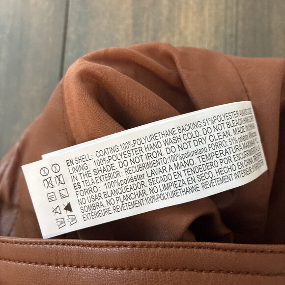 NWT Forever 21 Faux Leather Classic Heroine Collection Brown Skirt - Size M (X8) - Picture 6 of 8